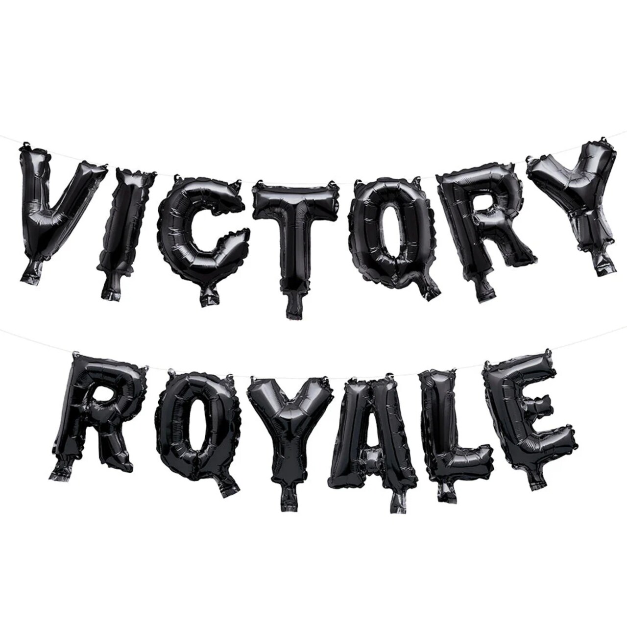 Fortnite Victory Royale Foil Letter Balloon Banner Kit – 13 Balloons with Twine - Fortnite Party Decorations
